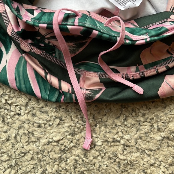 NIKE Fast Crop Running Tights, Pink and Green Botanical Print, S - Picture 9 of 13